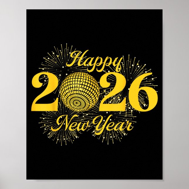 Poster Happy New Year 2026 Countdown Party Trip Matching  (Devant)