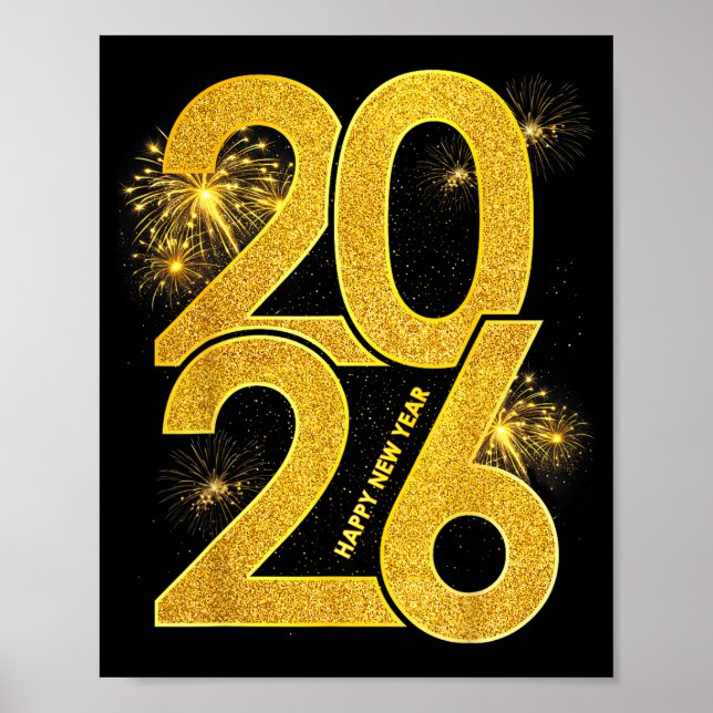 Poster Happy New Year 2026 Firework Family Matching Men W (Devant)