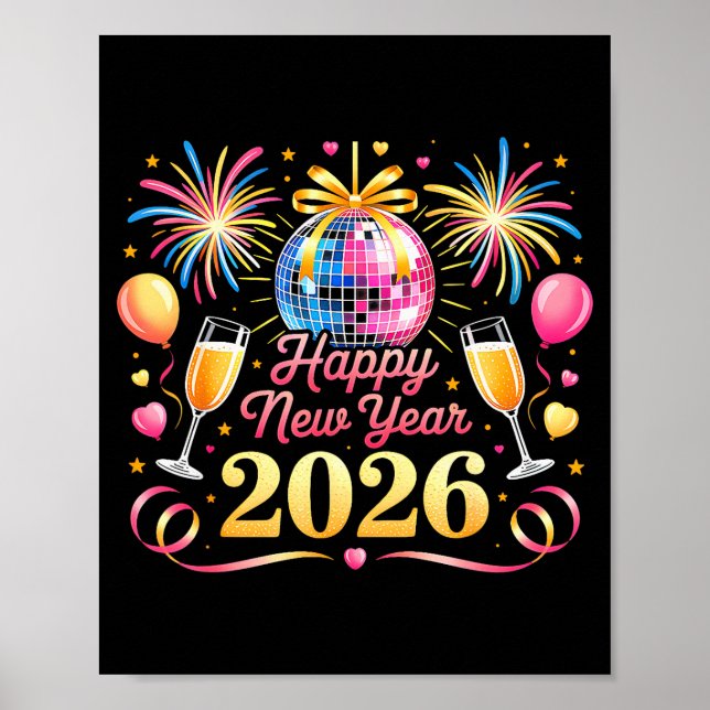 Poster Happy New Year 2026 New Years Eve Party Countdown  (Devant)