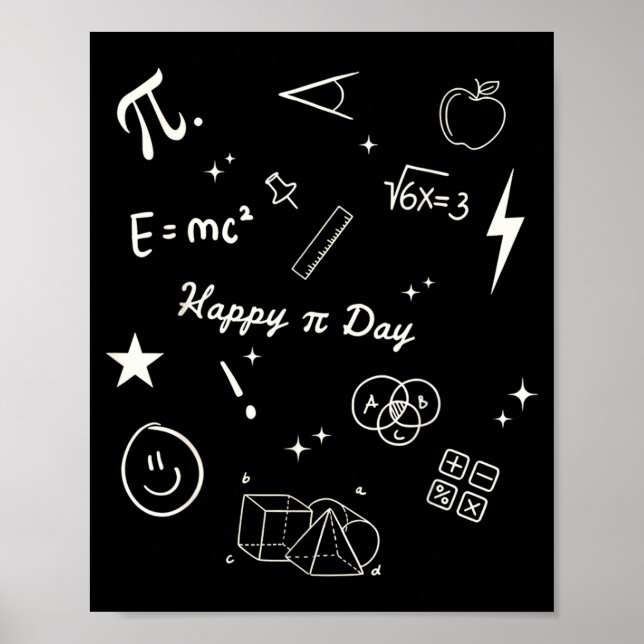 Poster Happy Pi Day Be Funny Math Teacher Lovers 100s Day (Devant)