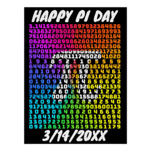 Poster Happy Pi Day Funny School Math Letter Art