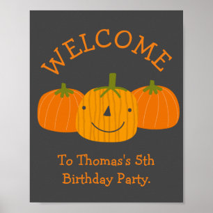 Poster Happy Pumpkins welcome to my party sign
