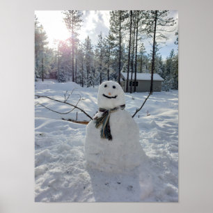 Poster Happy Snowman photos d'hiver originales