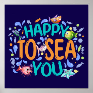 Poster Happy to Sea You - Cute Summer Pun