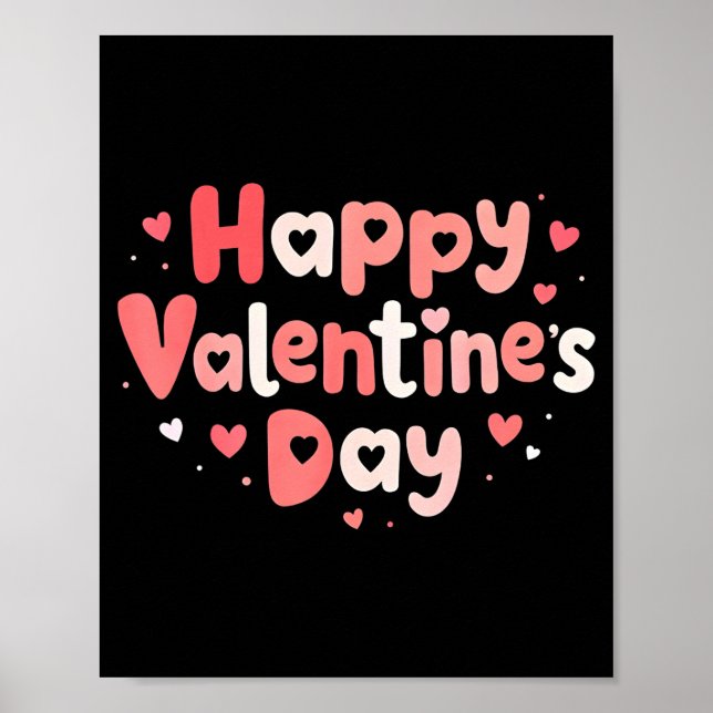 Poster Happy Valentines Day Heart Teacher Funny Matching  (Devant)