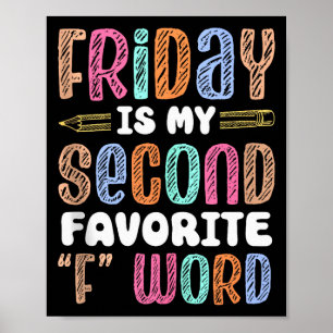 Poster Happy vendredi Fri Yay Professeur École Mème Haut