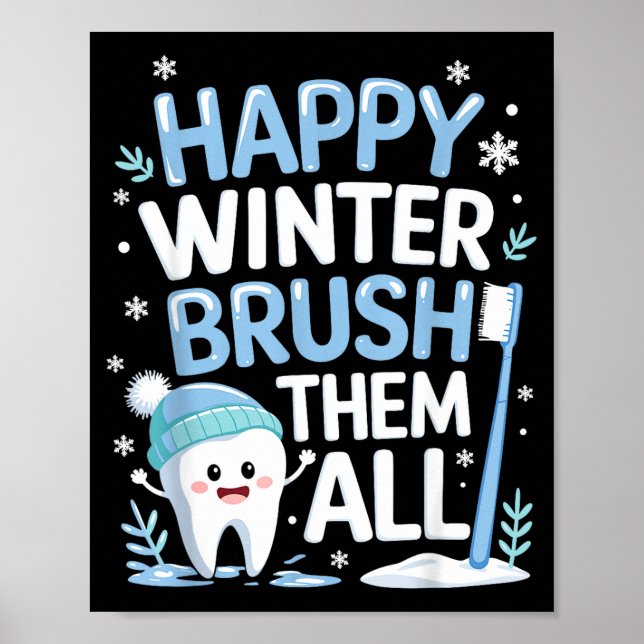 Poster Happy Winter Bruhem All Teeth Dental Dentist Chris (Devant)