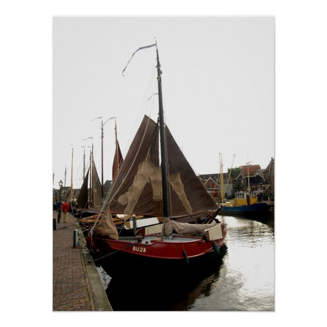 Poster Harbor, boat, sailing (Devant)