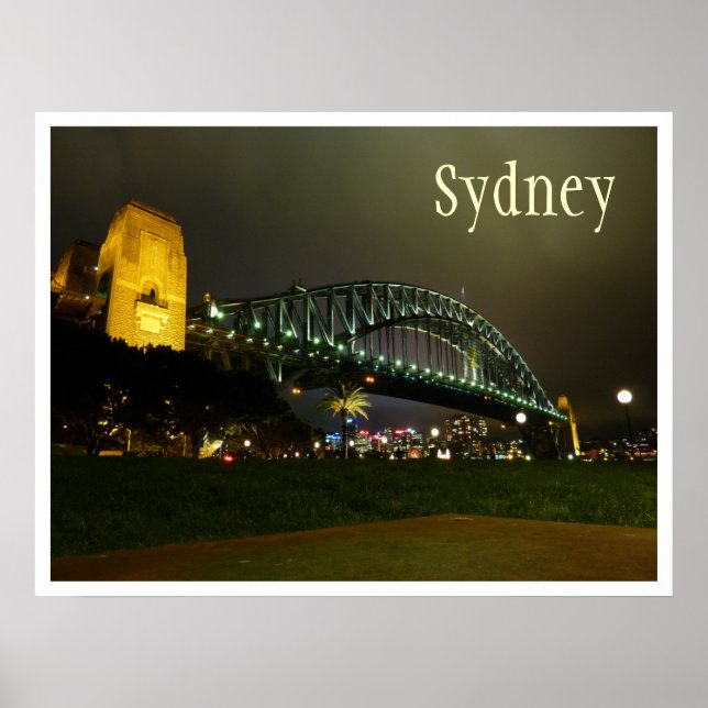 Poster Harbour Bridge at Night, Sydney, Australie (Devant)