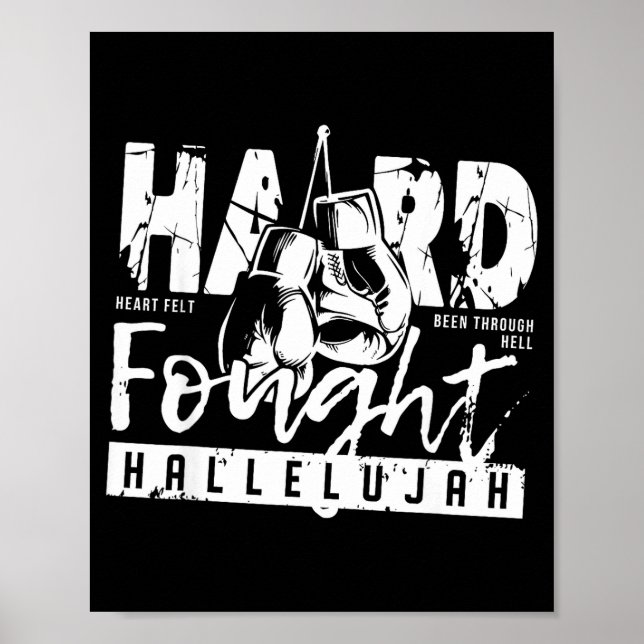 Poster Hard Fought Hallelujah Praise Jesus Bible Verse Ch (Devant)
