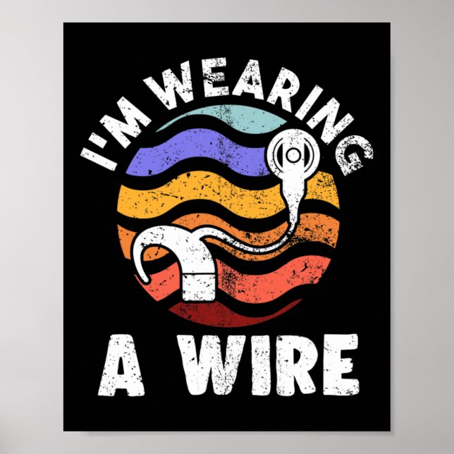 Poster Hard Of Hearing Fun ASL Hearing Impaired I'm Weari (Devant)