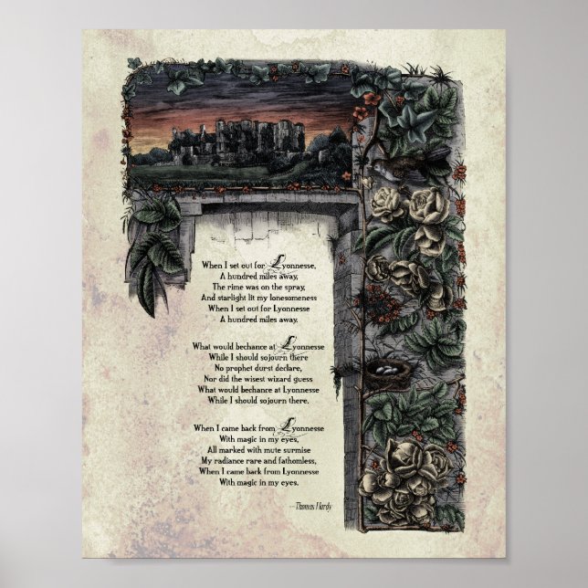 Poster Hardy "Lyonnesse" Victorian Art Poem 8x10 (Devant)