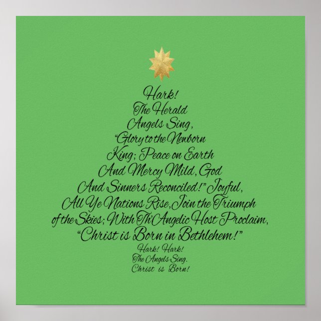 Poster Hark the Herald Angels chanter l'arbre de Noël (Devant)