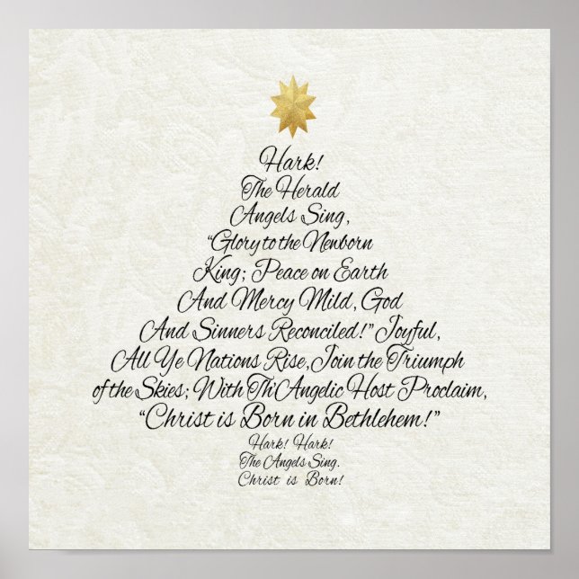 Poster Hark the Herald Angels chanter l'arbre de Noël (Devant)