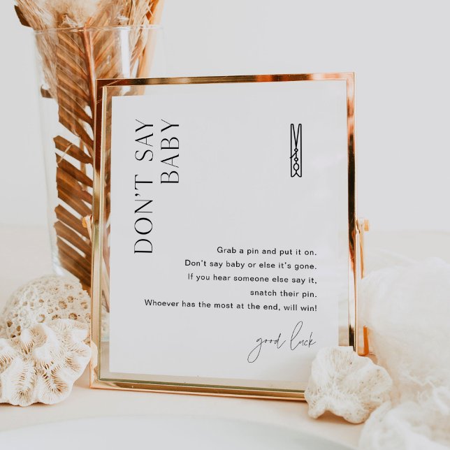 Poster HARLOW ne pas dire bébé Baby shower de linge de ma (Créateur téléchargé)