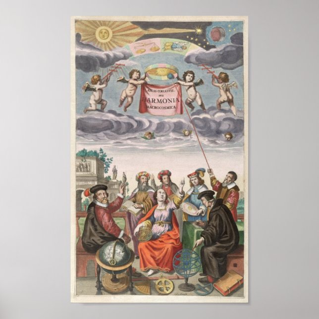 Poster Harmonia Macrocosmica d'Andreas Cellarius (Devant)