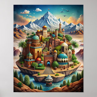 Poster Harmonie des paysages marocains : Une fusion de la