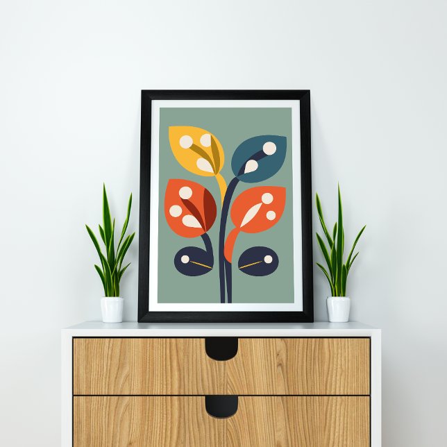 Poster Harmonie florale Abstraite Une fusion de couleurs (abstract_floral_flower_wall_art)