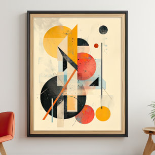 Poster Harmonie Géométrique : Fusion Mid-Century Moderne