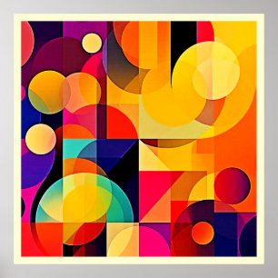 Poster Harmonie géométrique vive