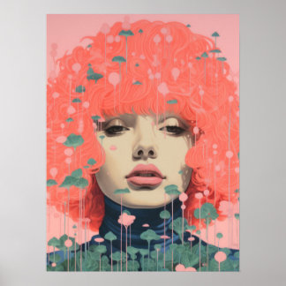 Poster Harmonie rose pétale