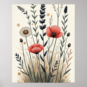 Poster Harmonie Sauvage – Art Botanique Bohème en Ligne