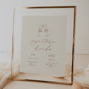 Poster HARMONY Terracotta Signature Boissons Mariage