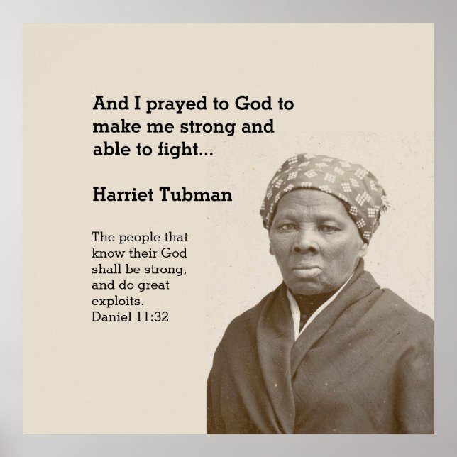 Poster HARRIET TUBMAN Citation Bible personnalisée Verse (Devant)