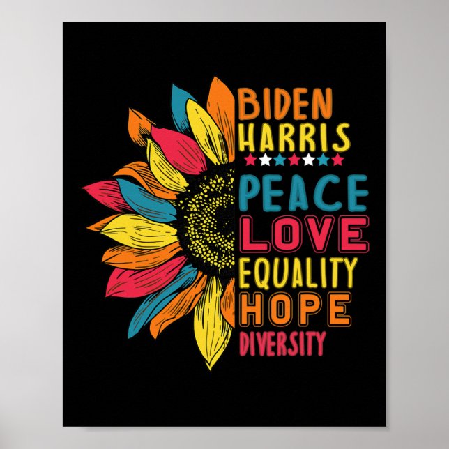 Poster Harris 2020 Peace Love Equality Hope Diversity 1 (Devant)