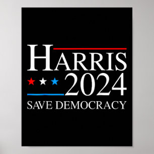Poster Harris 2024 Save Democratic Election Campaign Us F