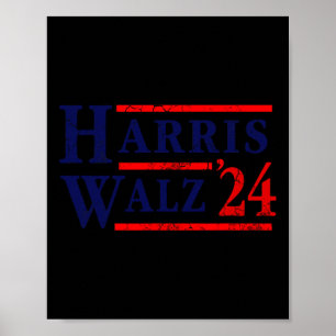 Poster Harris Tim Walz Parti démocrate des élections 2024
