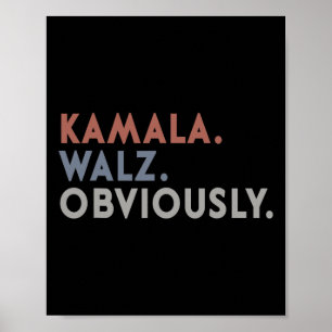 Poster Harris Tim Walz Votez de toute évidence Harris Wal