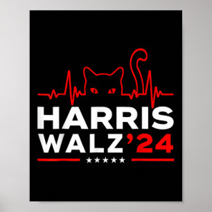 Poster Harris Waltz 2024 Election Harris Tim Waltz Heartb