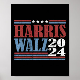 Poster Harris Waltz 2024 Election Kamala Harris Tim Waltz