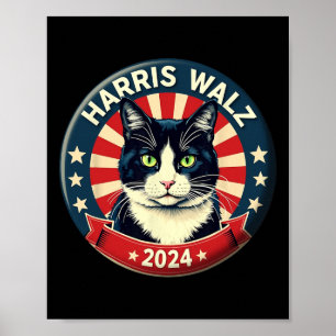 Poster Harris Wheimer 2024 Funny Cat Election Kamala Harr