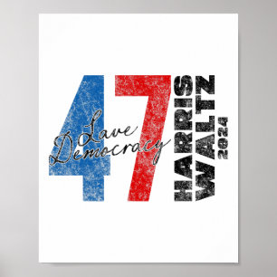 Poster Harris Wheimer 2024 Sauver la démocratie 2024 Élec