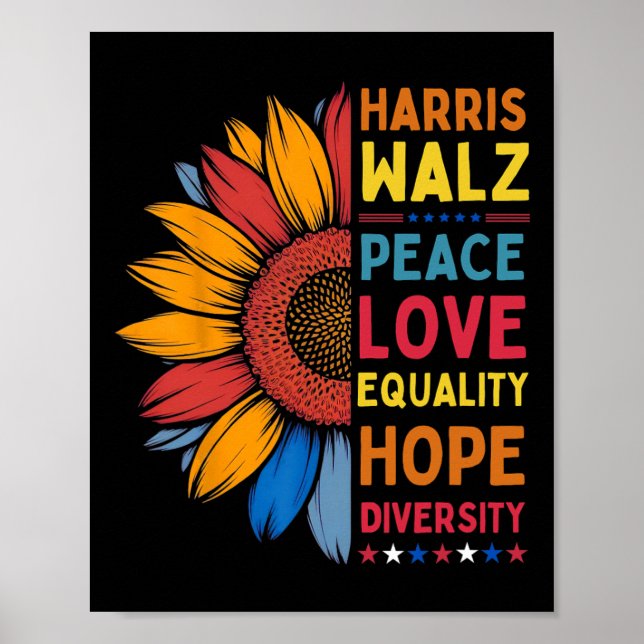 Poster Harris Wheimer Paix Aimer Égalité Espoir Diversité (Devant)