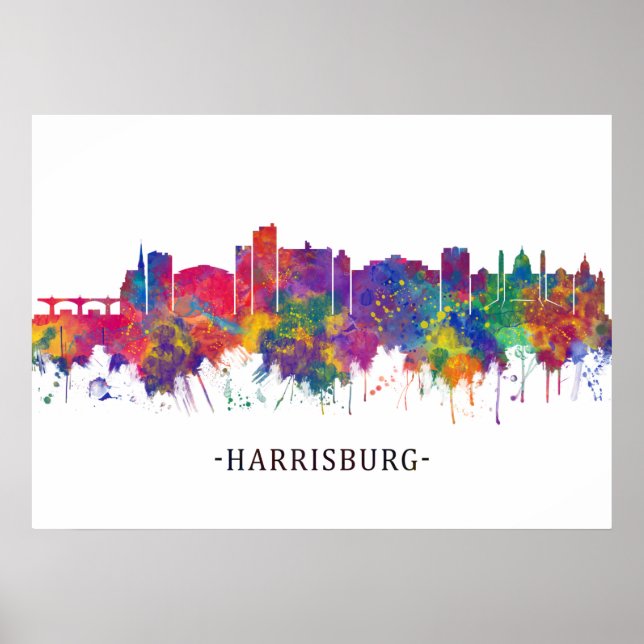 Poster Harrisburg Pennsylvania Skyline (Devant)
