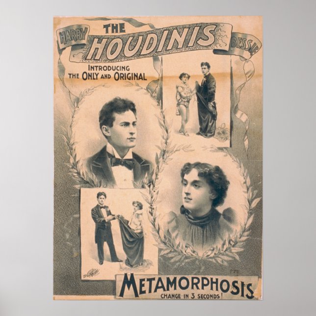 Poster Harry & Bessie HOUDINI VAUDEVILLE (Devant)