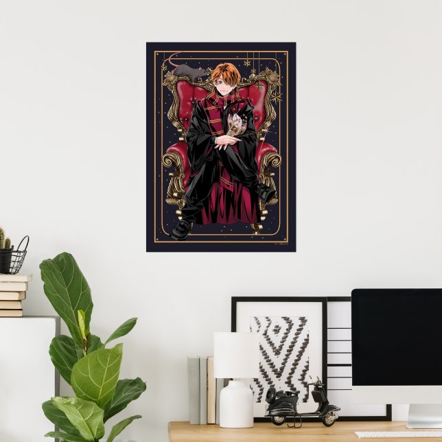 Poster HARRY POTTER™ | Anime Ron Weasley Assis (Bureau à domicile)