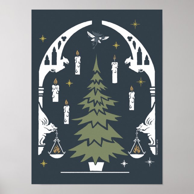 Poster HARRY POTTER™ Arbre de Noël magique (Devant)