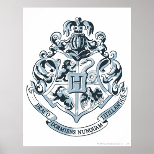 Poster Harry Potter   Blason de Poudlard - Bleu