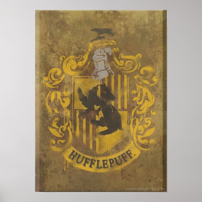 Poster Harry Potter | Hufflepuff Crest Spray Paint (Devant)