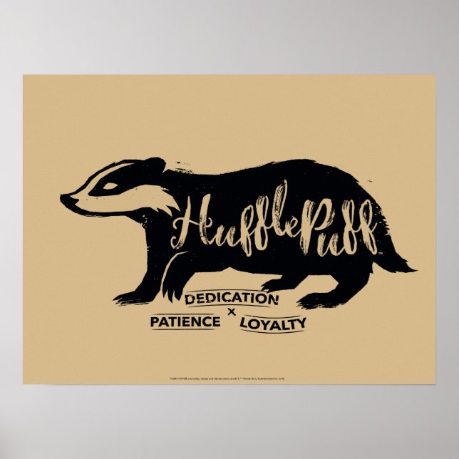 Poster Harry Potter | HUFFLEPUFF™ Silhouette Typographie (Devant)
