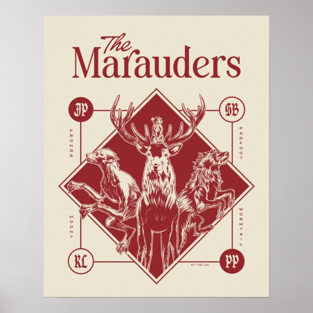 Poster HARRY POTTER™ Les Marauders Animagus Graphique (Devant)