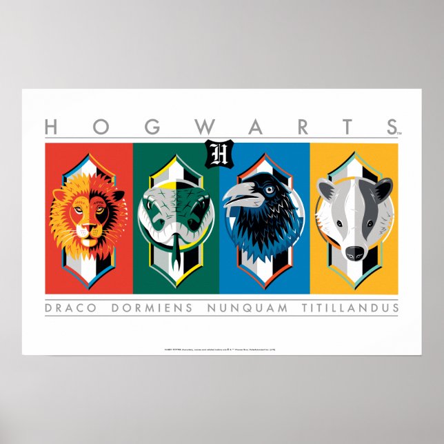Poster Harry Potter | Sigles de maison HOGWARTS™ (Devant)