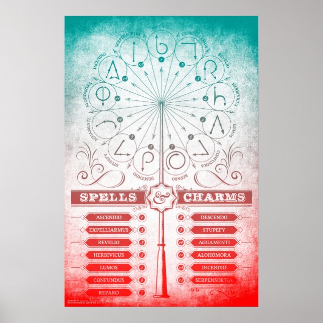 Poster Harry Potter Spell | Instruction C Spams & Charms (Devant)