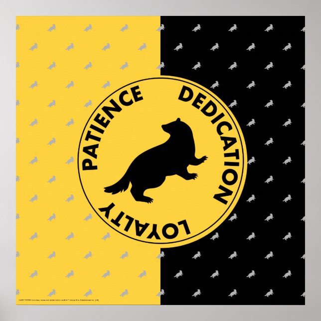 Poster Harry Potter | Traits de la maison HUFFLEPUFF™ Gra (Devant)