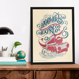Poster Harry Potter Typographie du Hogwarts Express