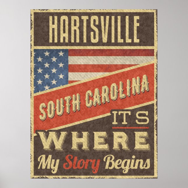 Poster Hartsville Caroline du Sud (Devant)